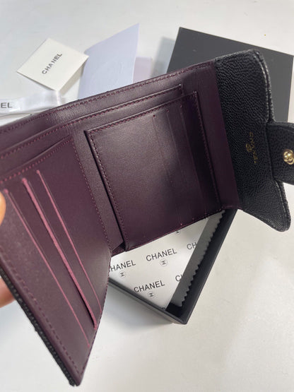 【シャネル】マトラッセ♪二つ折り財布 ♪ミニウォレット*キャビアスキン黒AP0229 AP0231