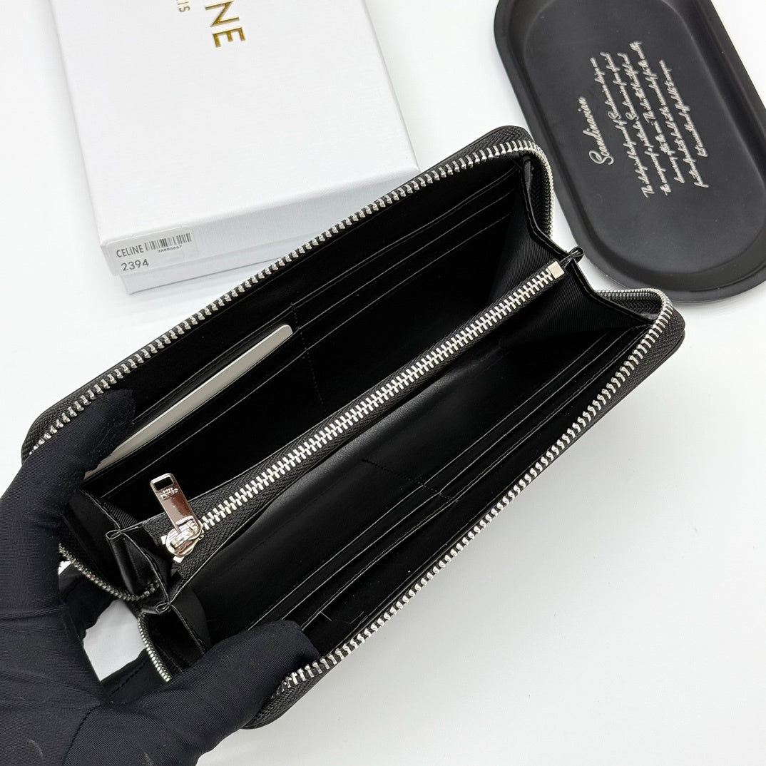 【セリーヌ】新作★ラージ ジップウォレット / グレインドカーフスキン3色